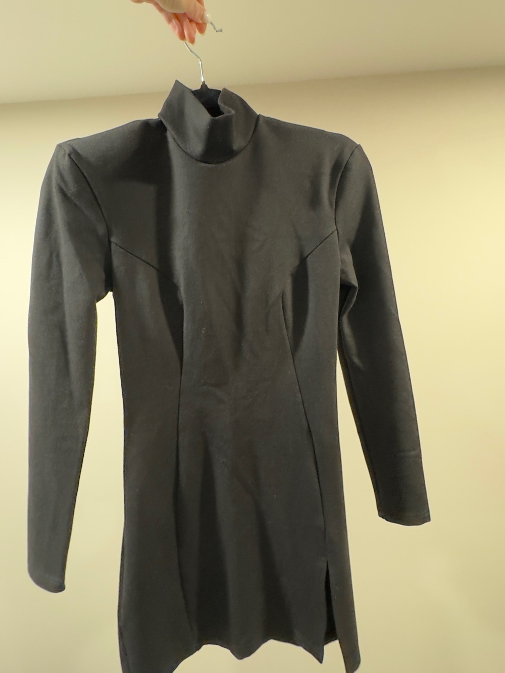 Black Long Sleeve Mock Neck Tunic